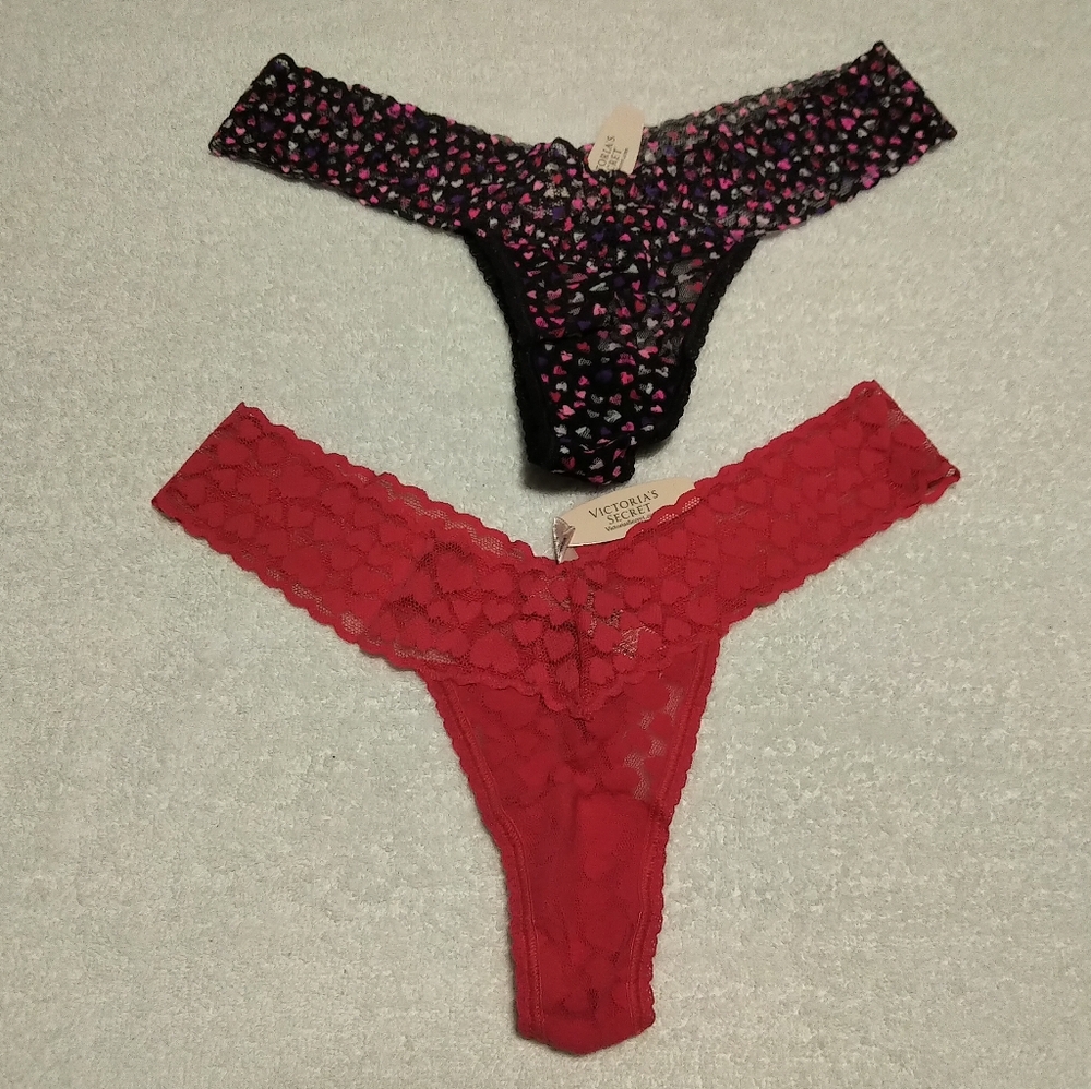 BRAND NEW NWT  Victoria's Secret Lace Thong Bundle - The Lacie - One Size